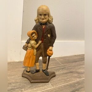 Vintage Benjamin Franklin Cast Iron Charles Noble Doorstop